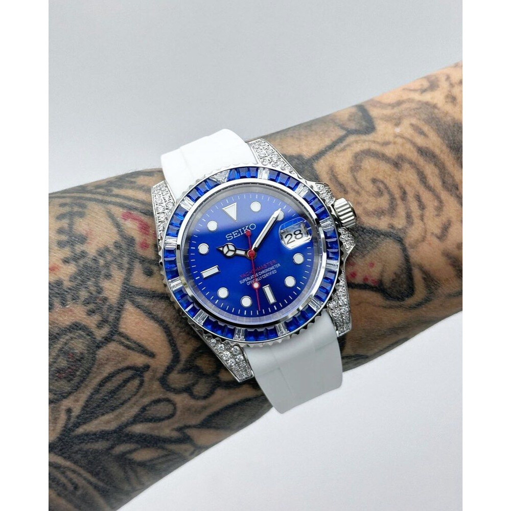 Custom Seiko Mod • Blue Diamond Yachtmaster • 40mm